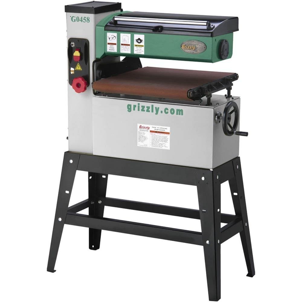 Grizzly G0458 1.5-HP Single-Phase Open End Drum Sander, 18-Inch