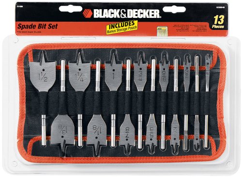 Black & Decker 71-536 1/4-Inch to 1-1/2-Inch Spade Drill Bit Assortment, 13-Piece
